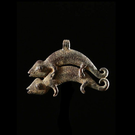 Pendentif double cameleon Debira - Gan - Burkina Faso