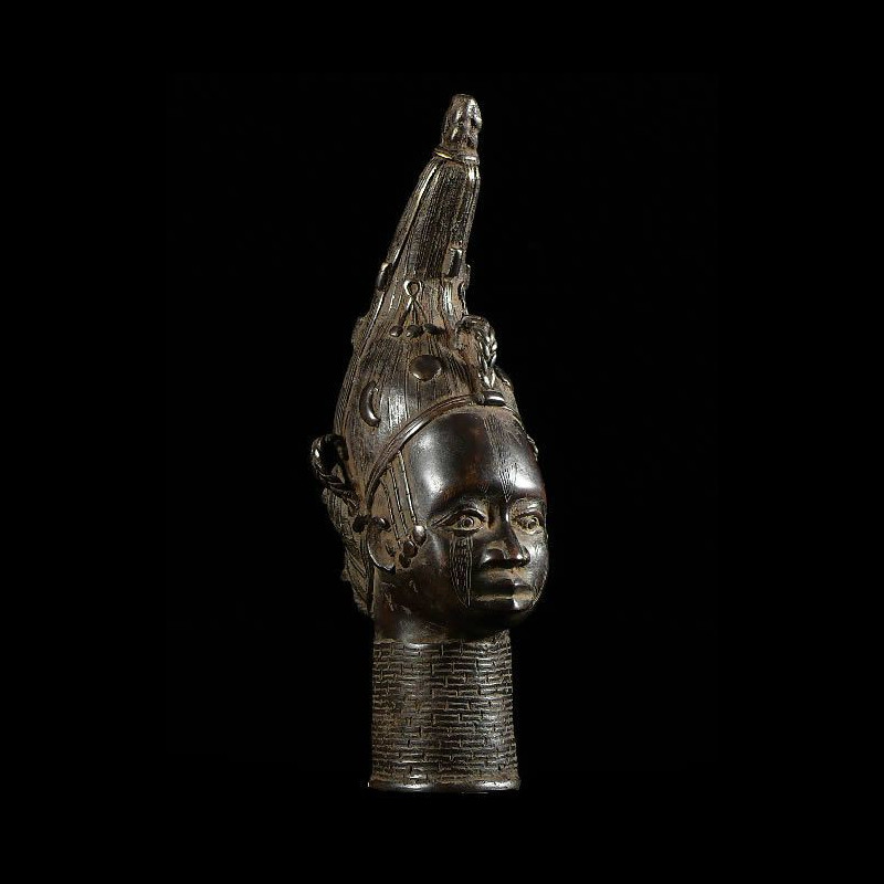 Tete de reine mere en Bronze - Ife - Bini Edo - bronzes du Benin