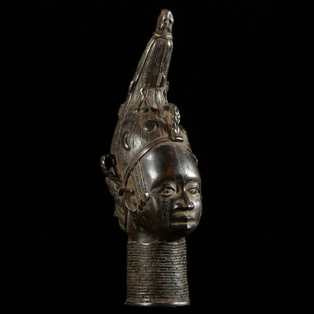Tete de reine mere en Bronze - Ife - Bini Edo - bronzes du Benin
