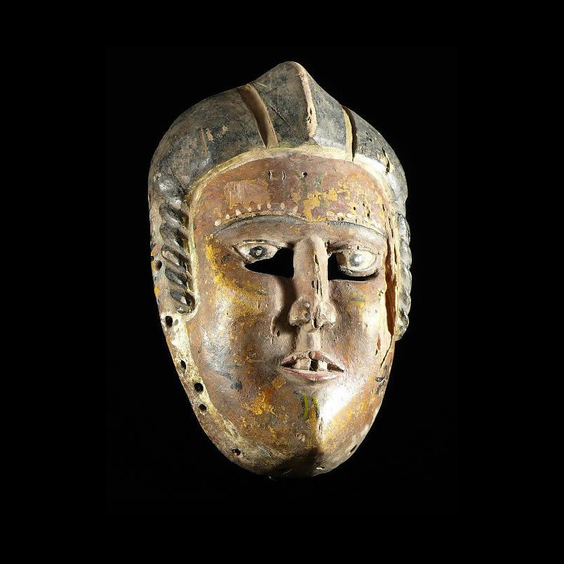 Masque polychrome ancien - Ibibio - Nigeria - masques africains