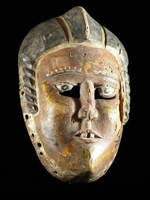 Masque polychrome ancien - Ibibio - Nigeria - masques africains