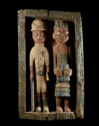 Panneau Bas relief Colons - Photo Africaine - Yoruba - Nigeria