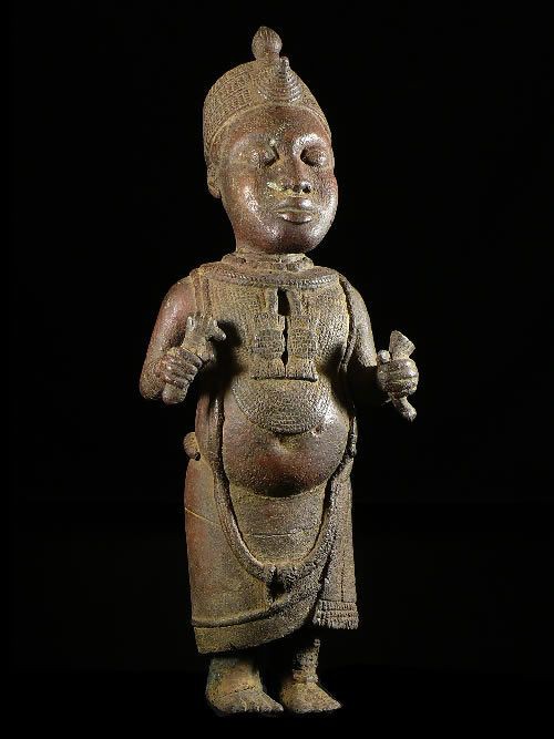 Statuette de Roi / Oni - Bini Edo - Benin - Bronzes du Benin