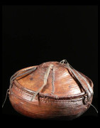 Panier Cuir et paille pour Ingera - Oromo - Ethiopie