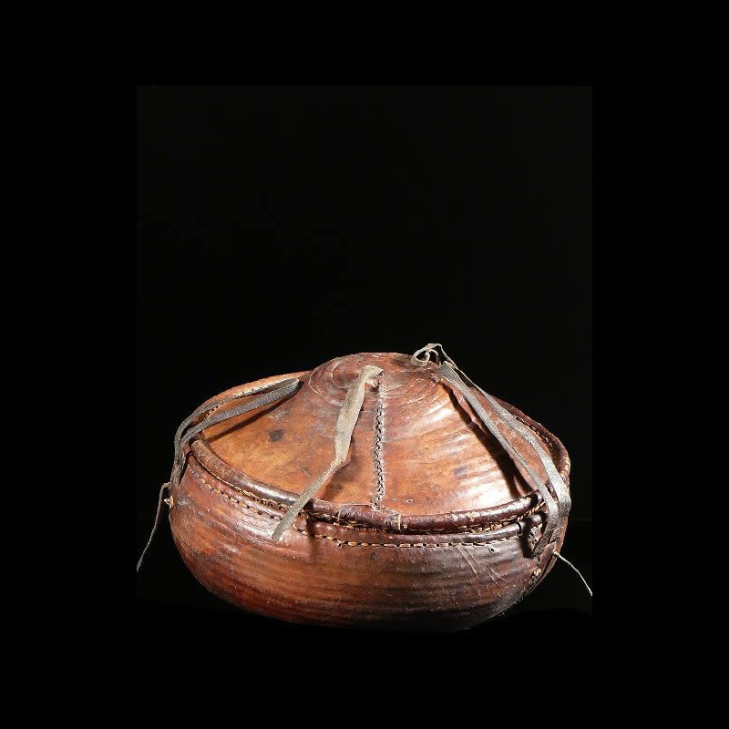 Panier Cuir et paille pour Ingera - Oromo - Ethiopie