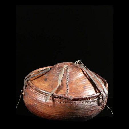 Panier Cuir et paille pour Ingera - Oromo - Ethiopie