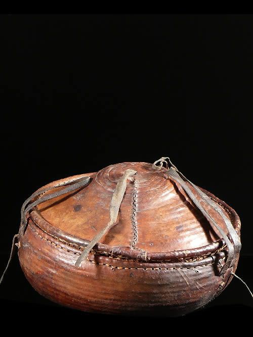 Panier Cuir et paille pour Ingera - Oromo - Ethiopie
