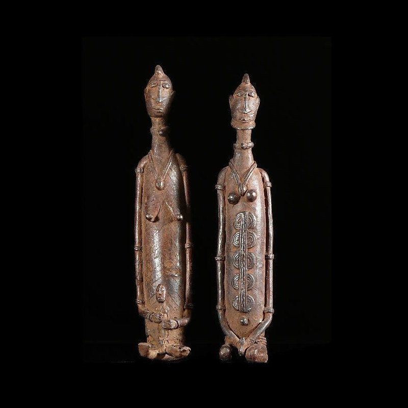 Couple de statuettes en bronze - Dogon - Mali