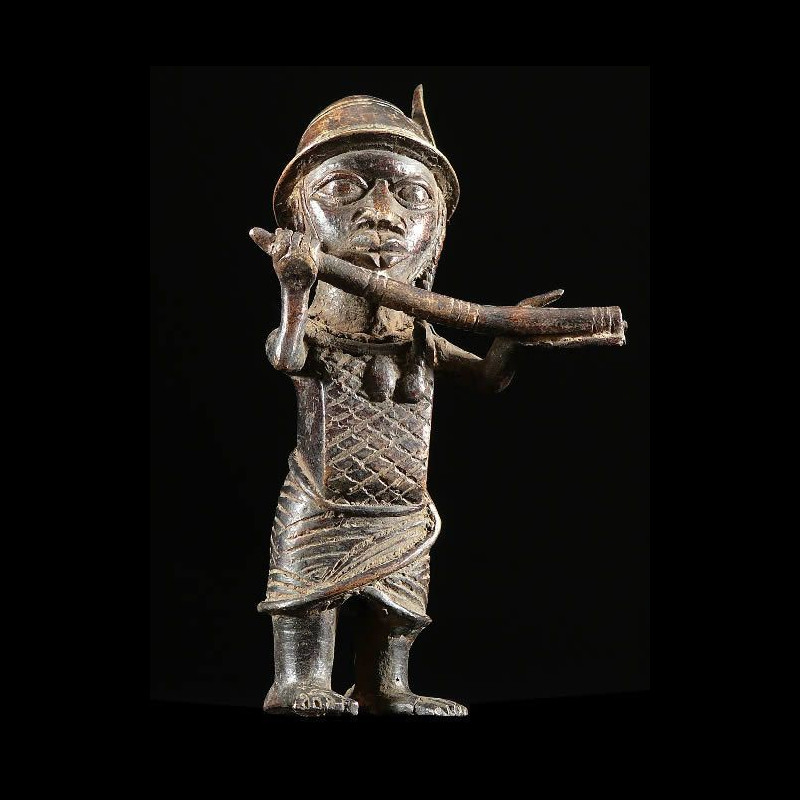 Statuette de Messager- Bini Edo - Benin - Bronzes du Benin