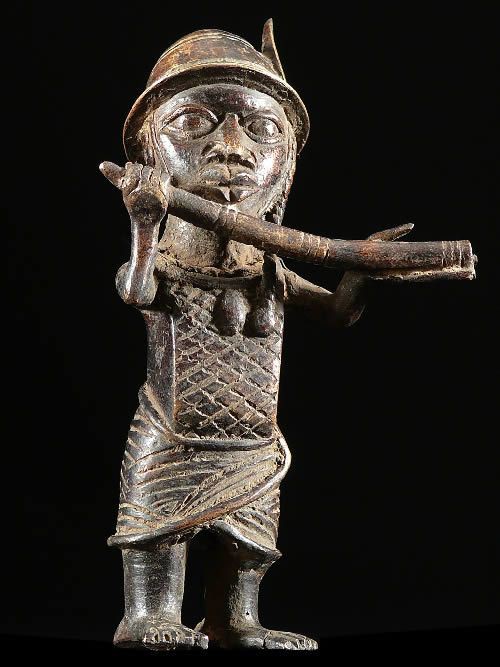 Statuette de Messager- Bini Edo - Benin - Bronzes du Benin