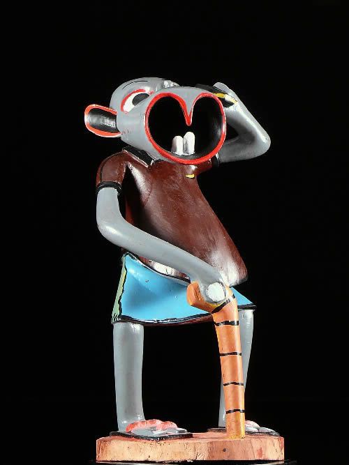 Sculpture Shetani telephone - George Lilanga - Makonde
