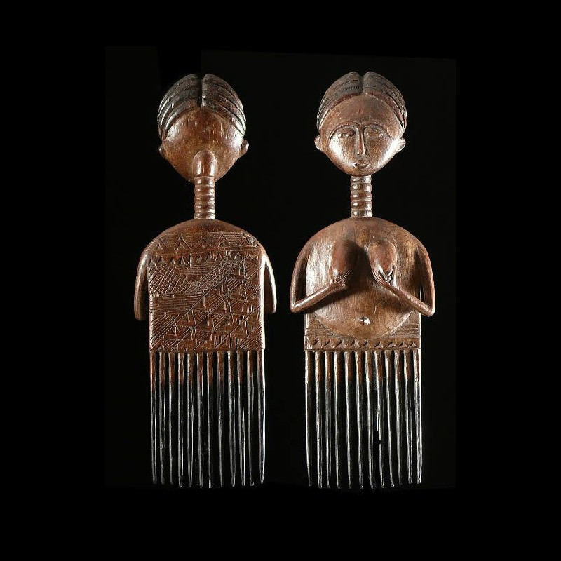 Peigne ancien en bois - Ashanti - Ghana - Coiffes africaines