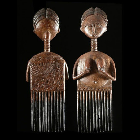 Peigne ancien en bois - Ashanti - Ghana - Coiffes africaines