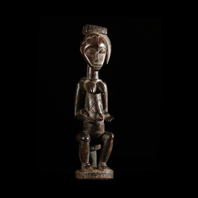 Statuette feminine maternite Zuzu - Gouro - Côte d'Ivoire