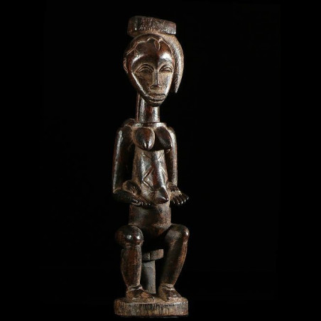 Statuette feminine maternite Zuzu - Gouro - Côte d'Ivoire