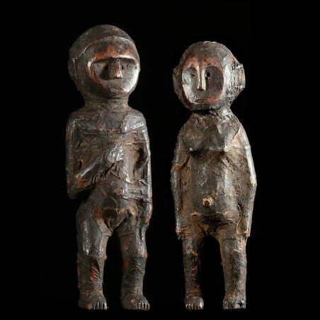 Couple de statues cultuelles anciennes - Sukuma - Tanzanie