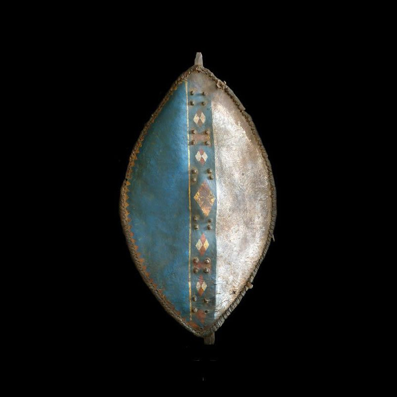 Bouclier en cuir polychrome - Meru - Kenya - Boucliers africains