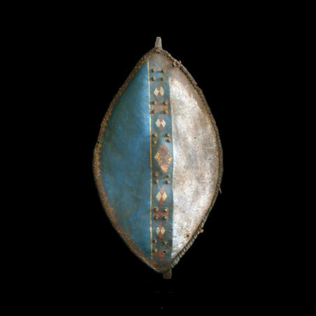 Bouclier en cuir polychrome - Meru - Kenya - Boucliers africains