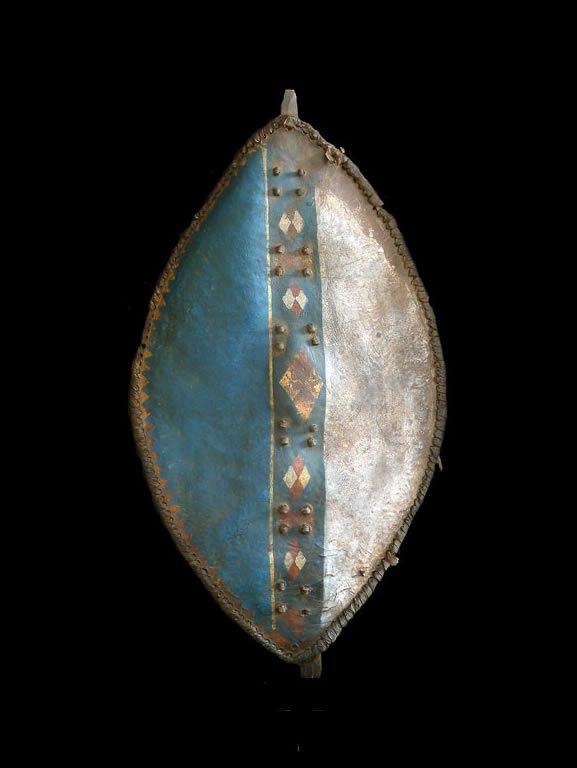 Bouclier en cuir polychrome - Meru - Kenya - Boucliers africains