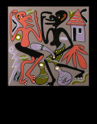 Peinture 30 x 30 - George Lilanga - Makonde