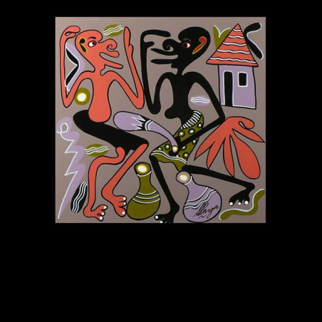 Peinture 30 x 30 - George Lilanga - Makonde