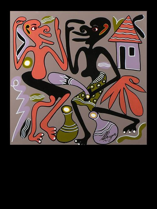 Peinture 30 x 30 - George Lilanga - Makonde