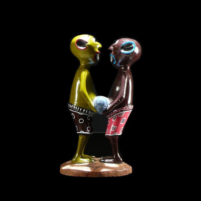 Sculpture Shetani Couple - George Lilanga - Makonde