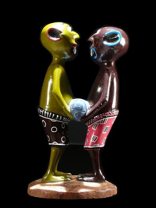 Sculpture Shetani Couple - George Lilanga - Makonde