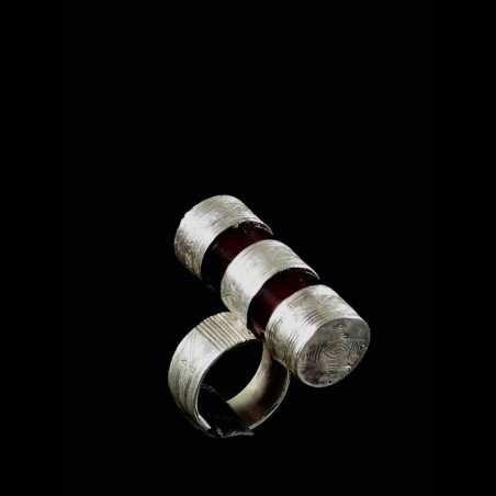 Bague en argent et agathe - Touareg - Niger
