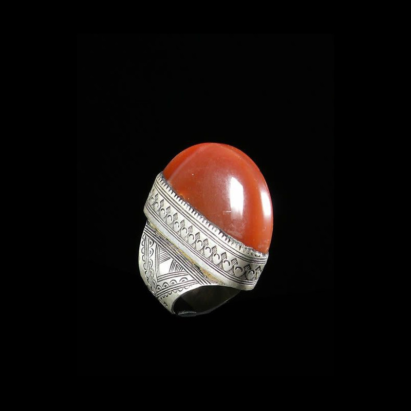 Bague en argent et agathe - Touareg - Niger