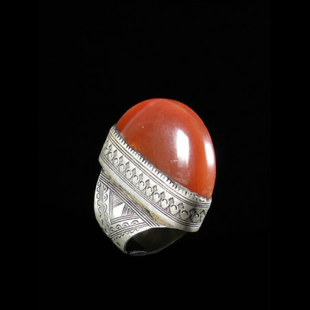 Bague en argent et agathe - Touareg - Niger