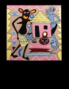 Peinture 30 x 30 - George Lilanga - Makonde