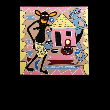 Peinture 30 x 30 - George Lilanga - Makonde