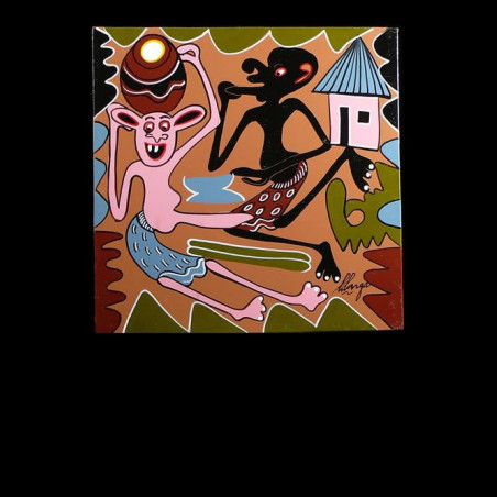Peinture 30 x 30 - George Lilanga - Makonde