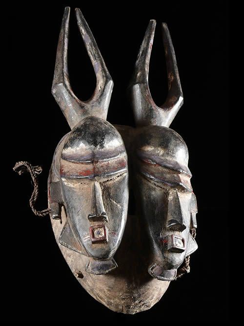 Masque de naissance polychrome - Djimini / Jimini - Côte d'Ivoire