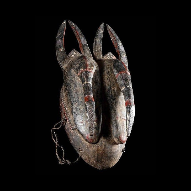 Masque de naissance polychrome - Djimini / Jimini - Côte d'Ivoire