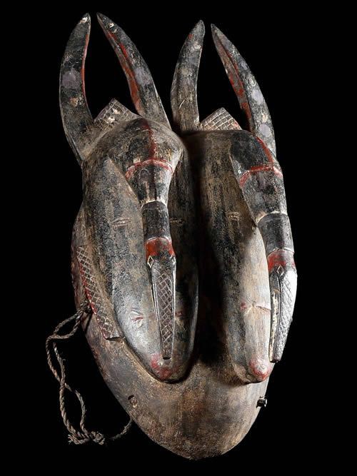 Masque de naissance polychrome - Djimini / Jimini - Côte d'Ivoire