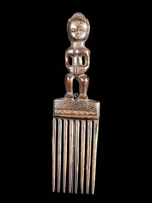 Peigne ancien en bois - Baoule - Côte d'Ivoire - Coiffes africaine