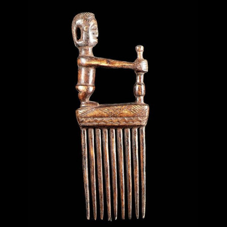 Peigne ancien en bois - Baoule - Côte d'Ivoire - Coiffes africaine