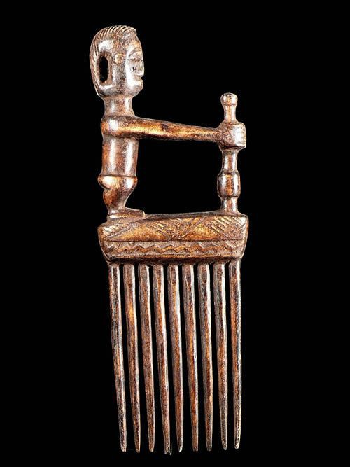 Peigne ancien en bois - Baoule - Côte d'Ivoire - Coiffes africaine