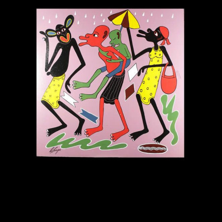 Peinture 60 x 60 - George Lilanga - Makonde
