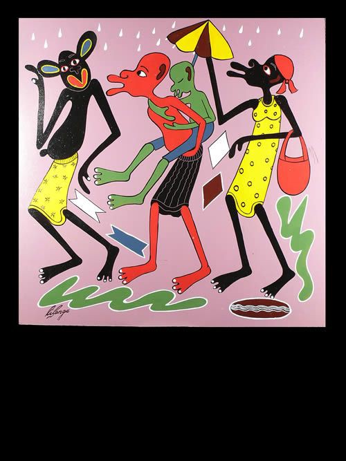 Peinture 60 x 60 - George Lilanga - Makonde
