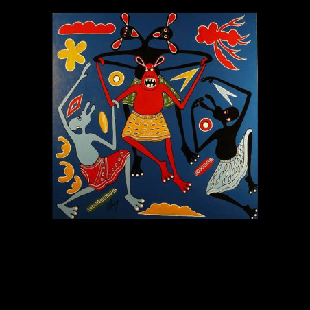 Peinture 60 x 60 - George Lilanga - Makonde