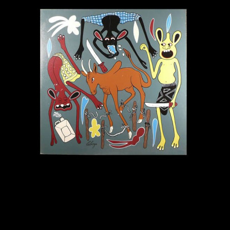 Peinture 60 x 60 - George Lilanga - Makonde