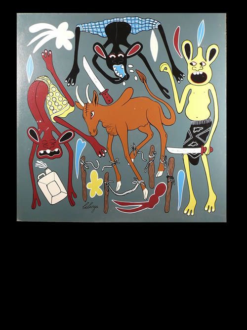 Peinture 60 x 60 - George Lilanga - Makonde