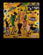 Peinture 60 x 60 - George Lilanga - Makonde