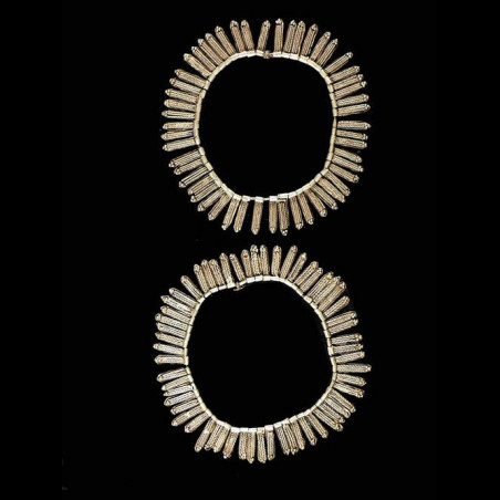 Paire de chevilleres en metal argente - Amhara - Ethiopie