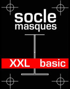 Socle masque basic en bois et acier - taille XXL