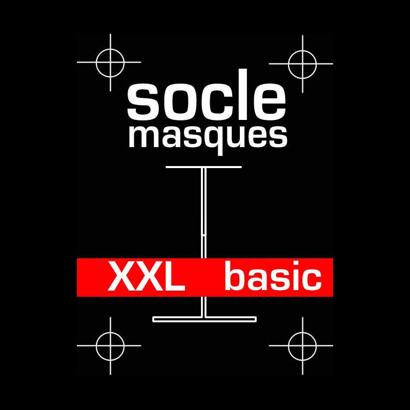 Socle masque basic en bois et acier - taille XXL