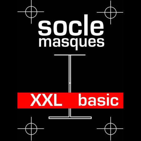 Socle masque basic en bois et acier - taille XXL